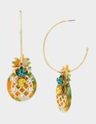 Betseyjohnson Stay Wild Pineapple Convertible Earrings Green