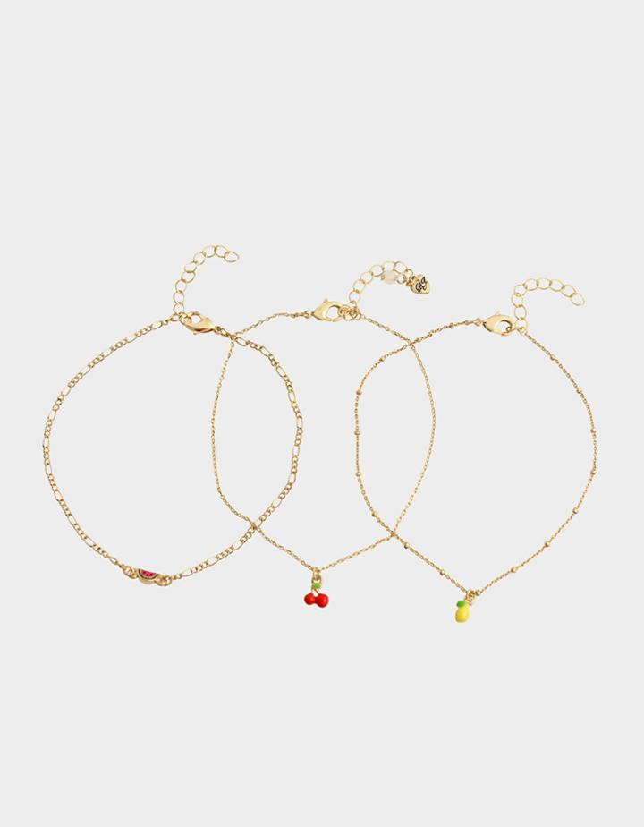 Betseyjohnson Forbidden Fruit Anklet Set Multi