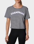 Betseyjohnson Striped Champagne Cropped Tee Black-white
