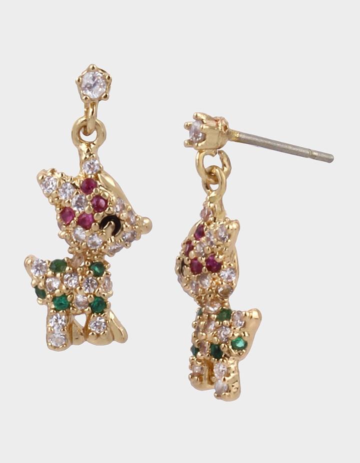 Betseyjohnson Cz Capsule Reindeer Earrings Multi