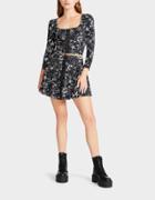 Betseyjohnson Pretty In Punk Vintage Inspired Flounce Mini Skirt Tattoo Print