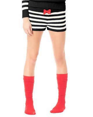 Steve Madden Cozy Sweater Shorts Black/white
