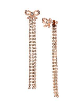 Steve Madden Princess Charming Rhinestone Linear Earrings Crystal