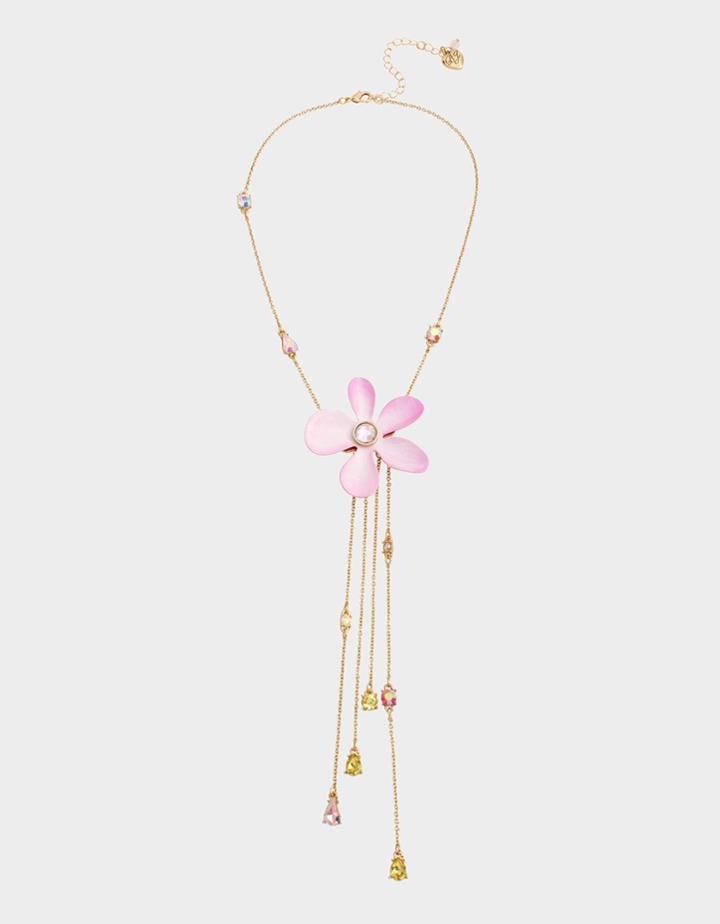 Betseyjohnson Exotic Floral Y Necklace Pink