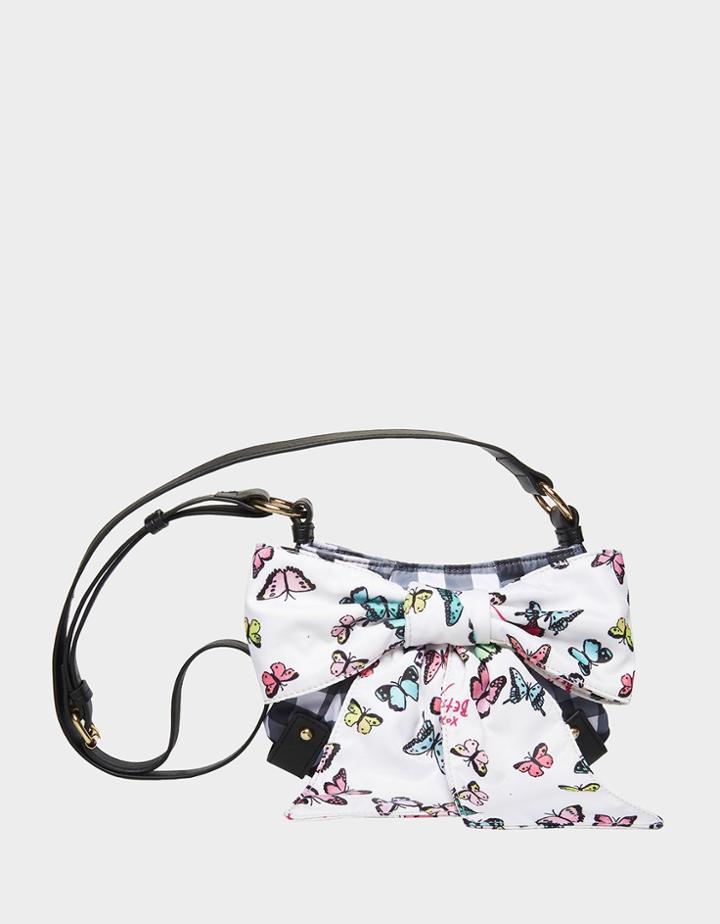 Betseyjohnson All Mixed Up Bow Crossbody White Multi