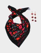 Betseyjohnson Gifty Betsey Lips Scarf Set Multi