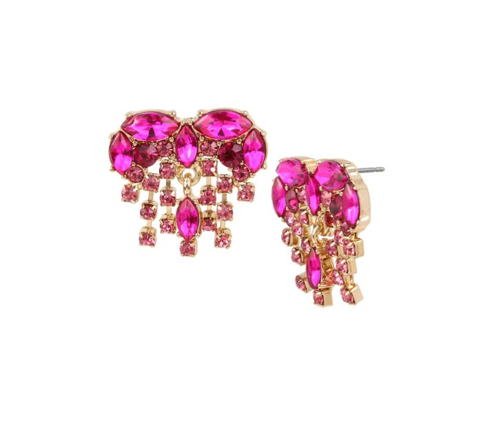 Betseyjohnson Breaking Hearts Button Earrings Pink