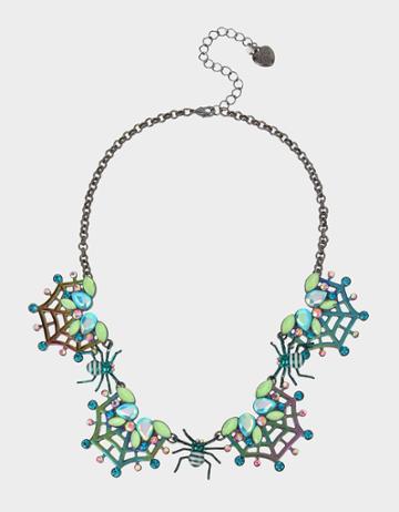 Betseyjohnson Creep It Real Spiderweb Necklace Teal