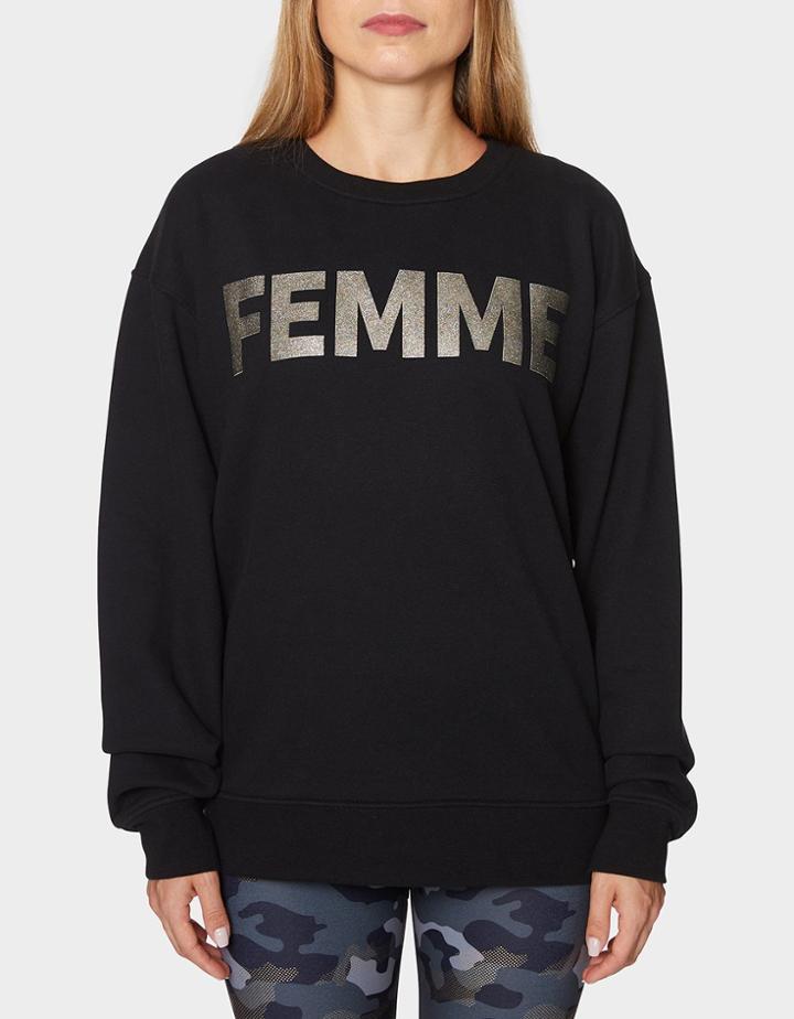 Betseyjohnson Femme Glitter Boyfriend Sweatshirt Black