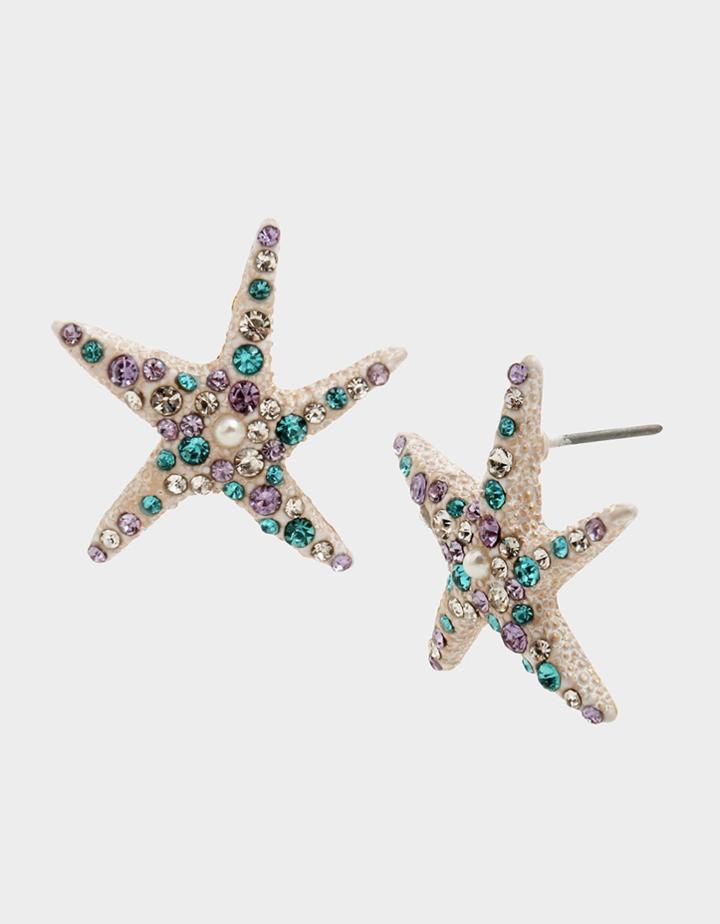 Betseyjohnson Catch The Wave Starfish Studs Blue