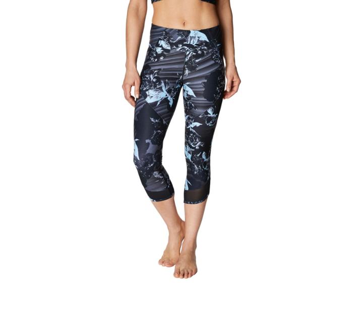Betseyjohnson Airbrush Print Mesh Inset Crop Legging Black Multi