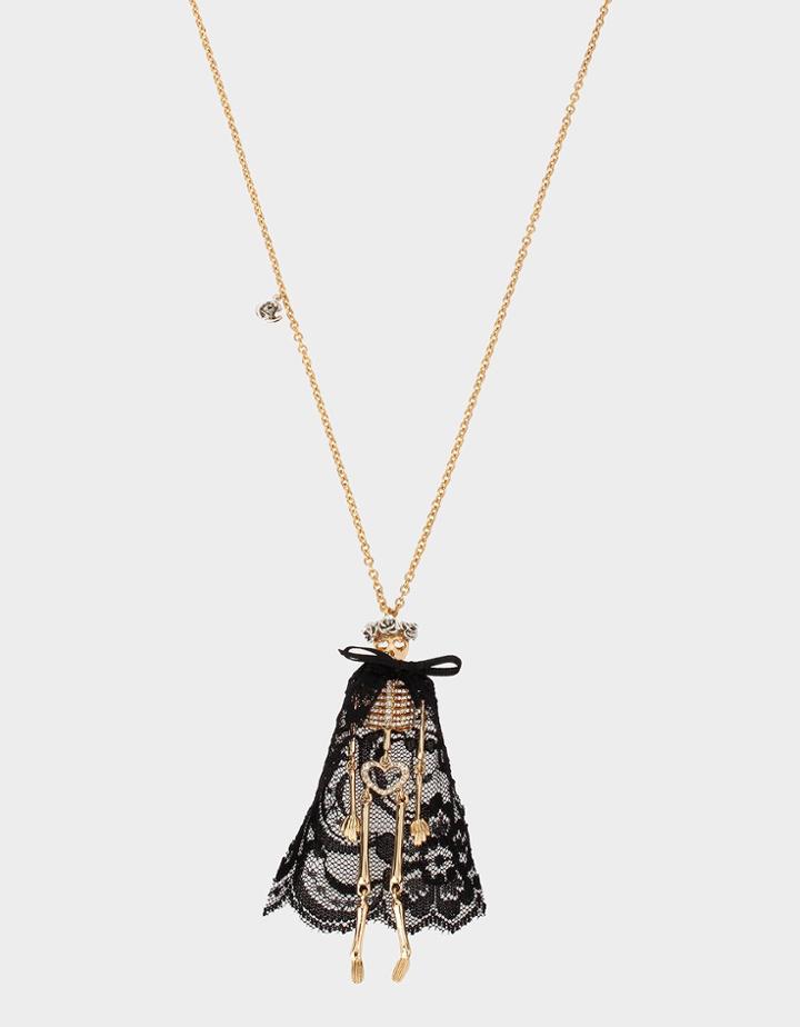 Betseyjohnson Creep It Real Skeleton Pendant Black