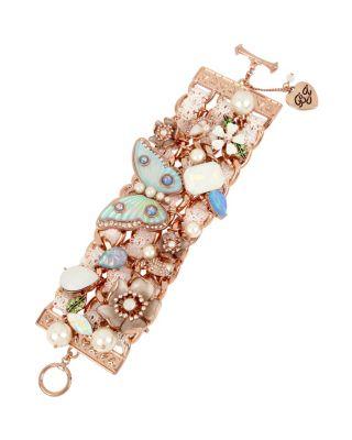 Steve Madden Flutterbye Butterfly Statement Bracelet White