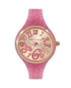 Steve Madden Silicone Glitter Pink Watch Pink