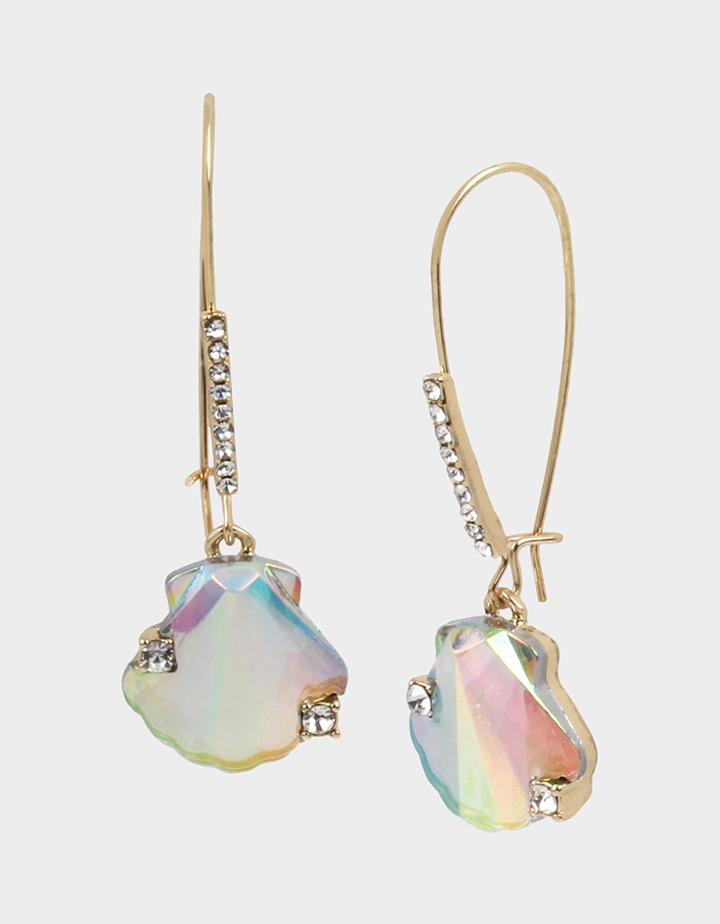 Betseyjohnson Surfmaid Shell Hook Earrings Crystal