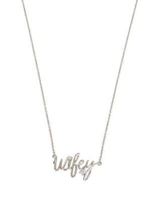 Steve Madden Blue Kitsch Wifey Pendant Crystal