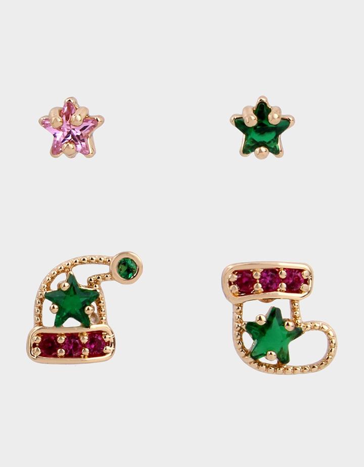 Betseyjohnson Cz Capsule Stocking Stud Set Multi