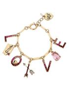Steve Madden Hearts And Arrows Love Charm Bracelet Red