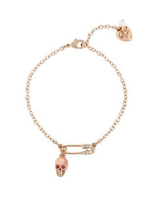 Steve Madden Duchess Of Betseyville Safety Pin Anklet Fuchsia