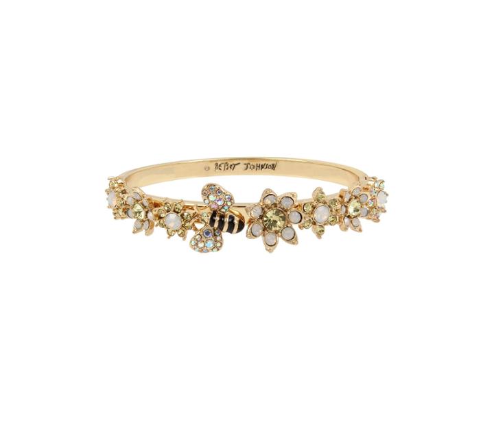 Betseyjohnson Bee Mine Flower Hinge Bangle Yellow