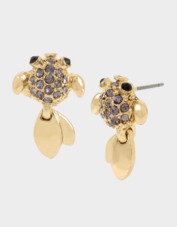 Betseyjohnson Festival Mermaid Tadpole Earrings Purple Metallic