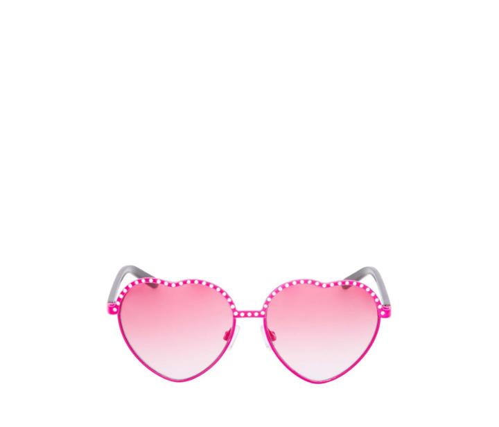 Betseyjohnson Rhinestone Topped Heart Sunglasses Pink