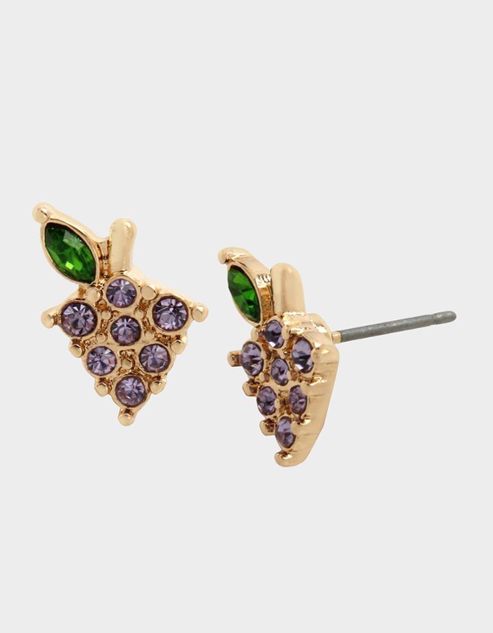 Betseyjohnson Forbidden Fruit Grape Studs Purple