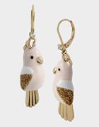 Betseyjohnson Welcome To The Jungle Bird Drop Earrings Pink