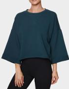 Betseyjohnson Cropped Boxy Roll Cuff Sweatshirt Dark Teal