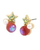 Steve Madden Celestial Starlet Cluster Earrings Pink