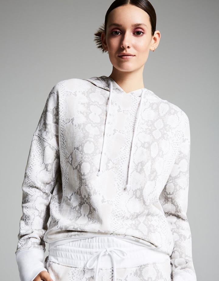 Betseyjohnson Wide Cuff Python Hoodie White