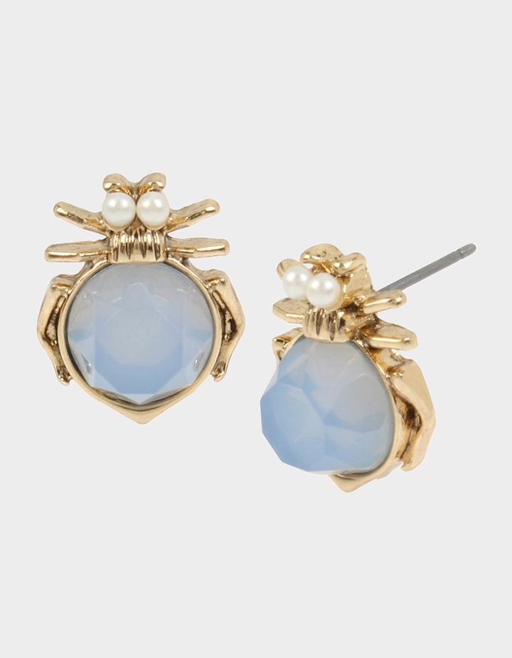 Betseyjohnson Sweetness And Light Bug Stud Earrings Blue
