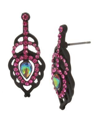 Steve Madden Shake It Off Feather Stud Earrings Multi