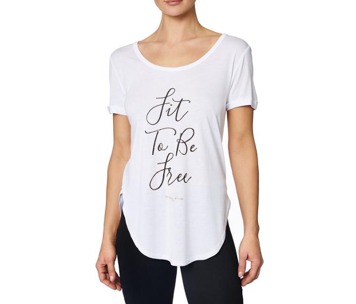 Betseyjohnson Fit To Be Free Viscose Sidecut Tee White