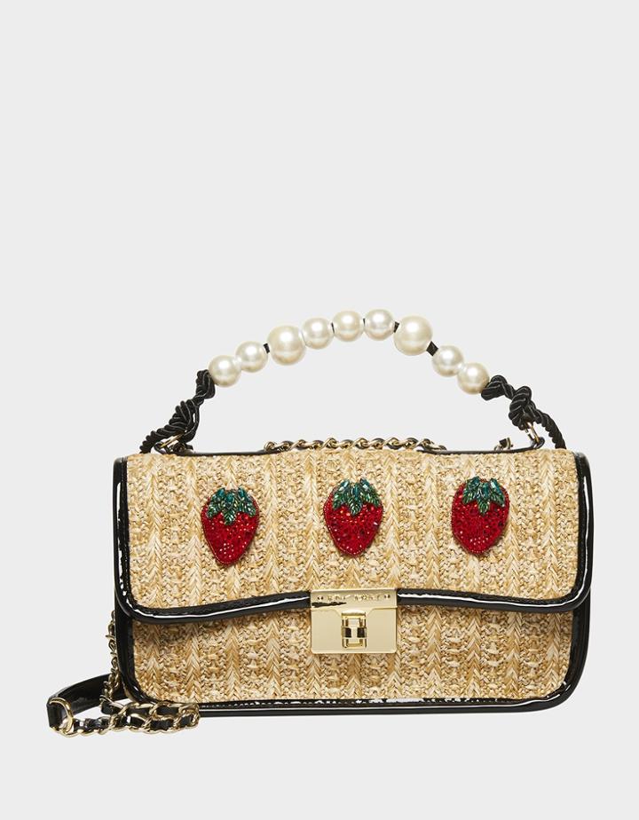Betseyjohnson Strawberry Fields Straw Crossbody Natural