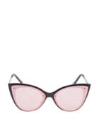 Steve Madden Lens Layered Cat Eye Sunglasses Black/pink