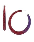 Steve Madden Hoop Magic Red Ombre Earrings Red