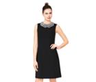 Betseyjohnson Simple Shift Dress With Knotted Collar Details Black