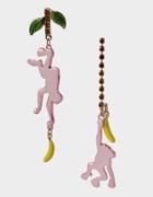 Betseyjohnson Welcome To The Jungle Mismatch Earrings Pink