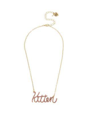 Steve Madden Just Kitten Around Kitten Pendant Pink