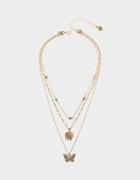 Betseyjohnson Butterfly Love Multi Row Necklace Pastel Multi