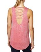 Steve Madden Low Back Tank With Criss Cross Straps Coral