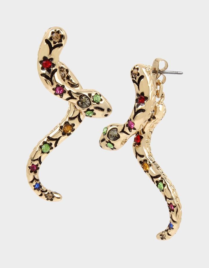 Betseyjohnson Betseyvilla Snake Front Back Earrings Multi