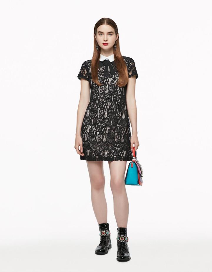 Betseyjohnson Lots Of Lace Tie Dress Black