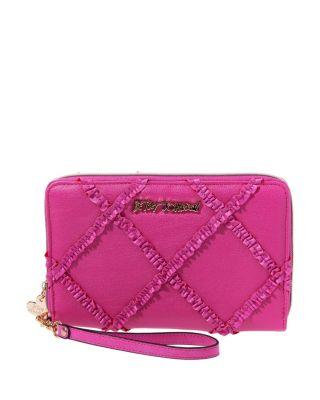 Steve Madden Cross Your Heart Large Wallet Fuchsia