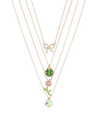 Steve Madden Fruity Petals Four Necklace Set Multi