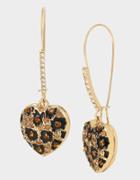 Betseyjohnson True Leopard Heart Hook Earrings Leopard
