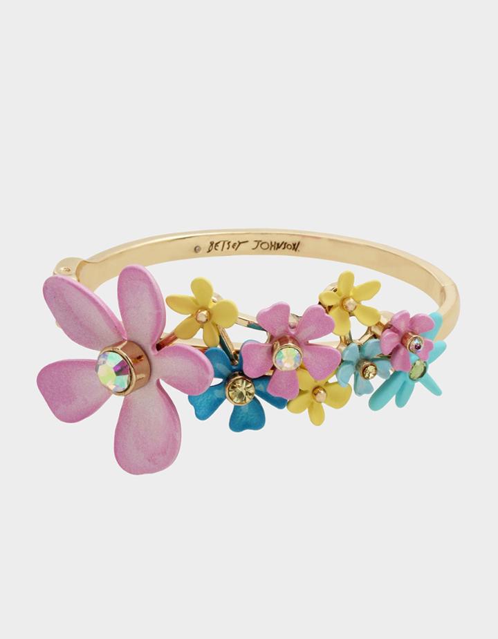 Betseyjohnson Exotic Floral Cluster Bangle Multi