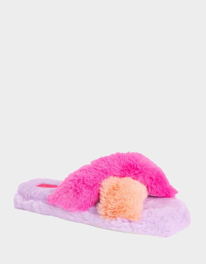 Betseyjohnson Cross My Hart Colorblock Slippers Pink Multi