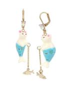 Steve Madden Crabby Couture Purmaid Earrings Blue